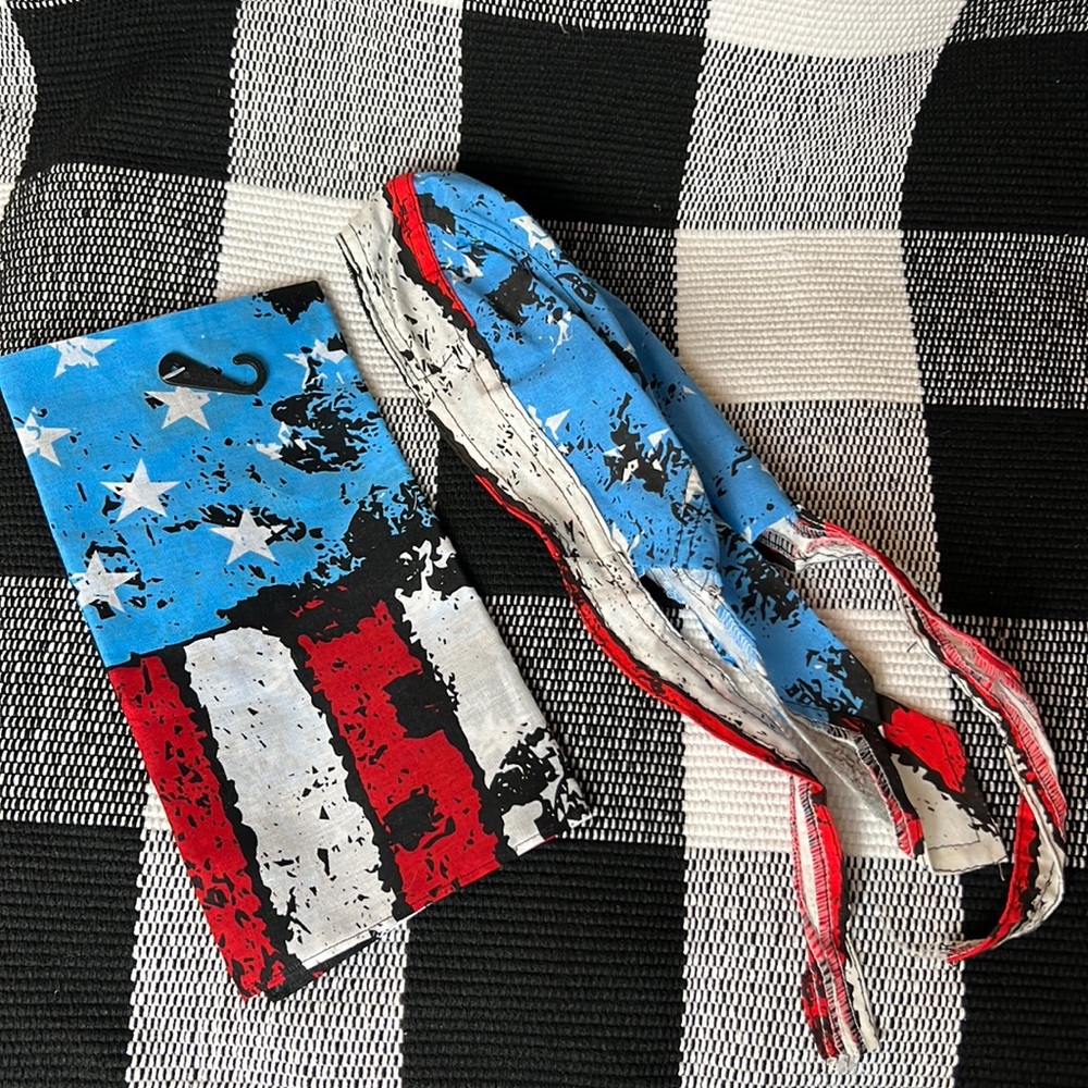 #A.26.0  Red White and Blue Patriotic Dew Rag and Bandanna